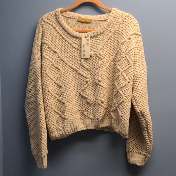 Cream cropped sweater Large - Picture 1 of 5